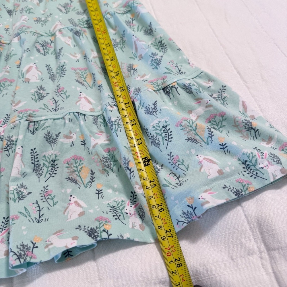 Ruffle Butts Girls Dress Size 8 Floral Bunnies Spring Summer Cotton Knit EUC - Picture 5 of 7